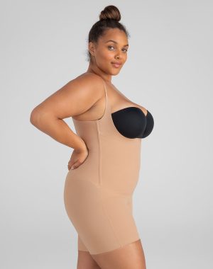 Open-Bust Mid-Thigh Bodysuit